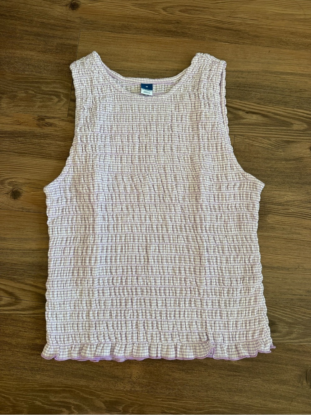 Old Navy Smocked Tank Top Lilac Gingham Size M
